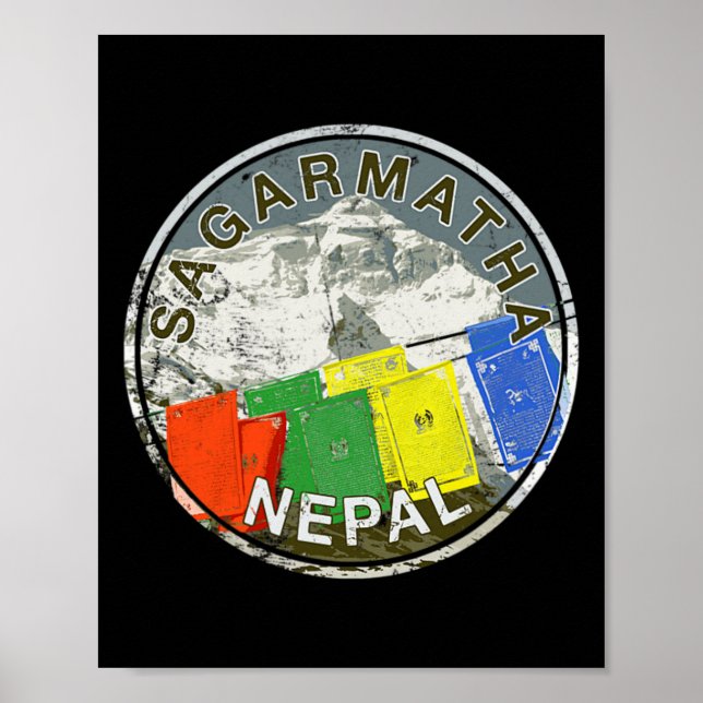 Nepal Mount Everest Sagarmatha Bergsteigen T Poster (Vorne)