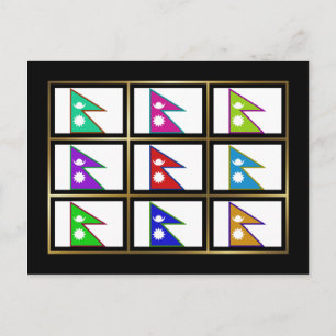 Nepal Multihue Flags Postkarte
