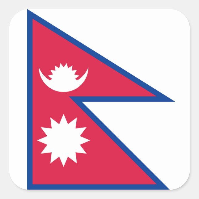 Nepal/Nepalesische Flagge Quadratischer Aufkleber (Vorderseite)