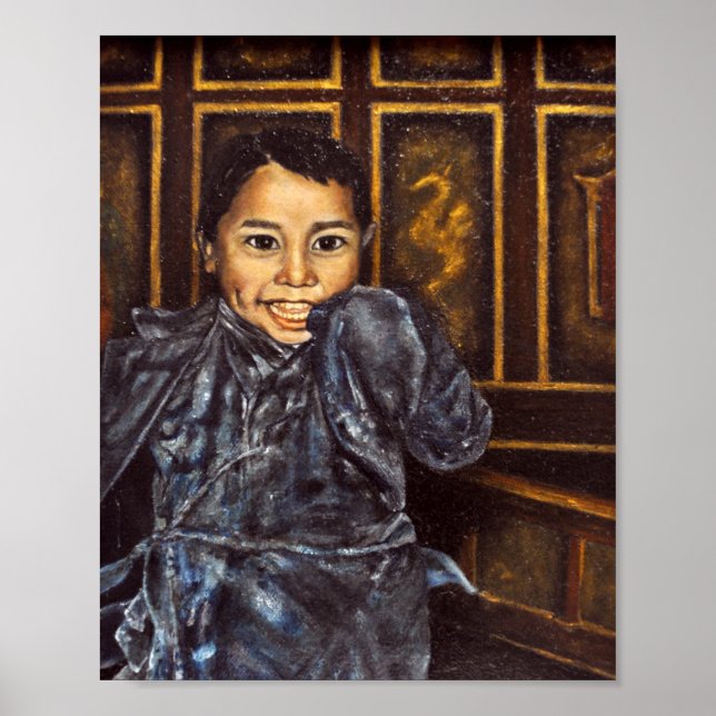 Nepal Orphan im Kloster Print Poster (Vorne)