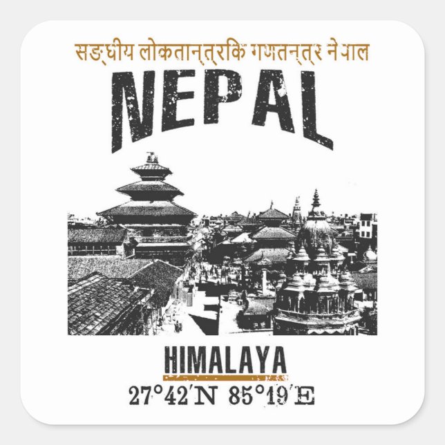 Nepal Quadratischer Aufkleber (Vorderseite)