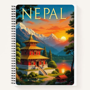 Nepal Reiseplakat Notizbuch
