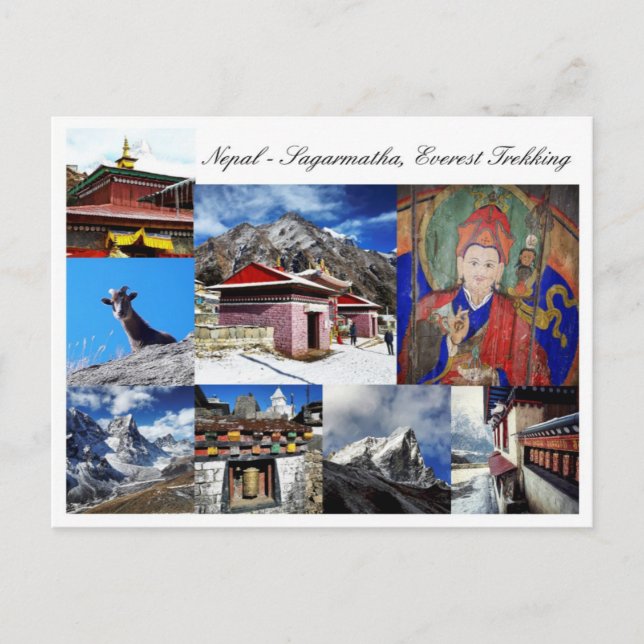 Nepal, Sagarmatha - Everest Trekking / Berge Postkarte (Vorderseite)