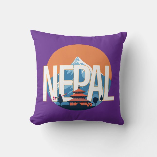 Nepal Temple Mount Everest Kissen (Vorderseite)