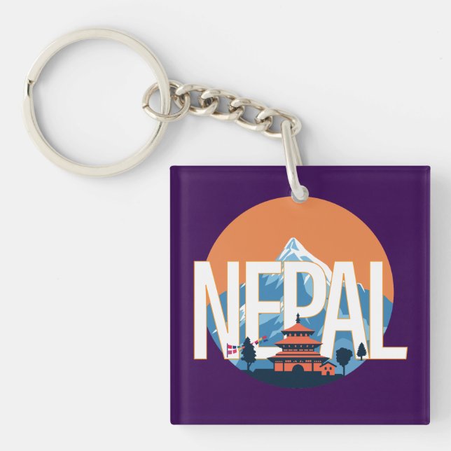 Nepal Temple Mount Everest Schlüsselanhänger (Vorderseite)