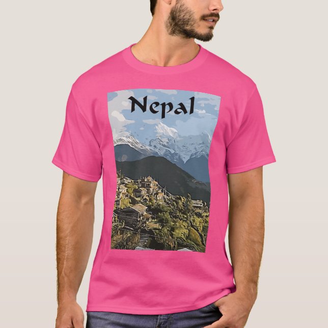 Nepal Travel Vector T-Shirt (Vorderseite)