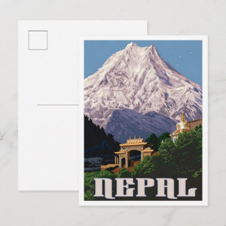 Nepal Vintage Art Reise Postkarte