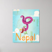 Nepal Vintage Travel Poster