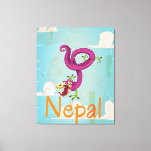 Nepal Vintage Travel Poster Leinwanddruck