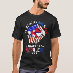 Nepalese Amerikanischer Amerika Stolz Ausländische T-Shirt