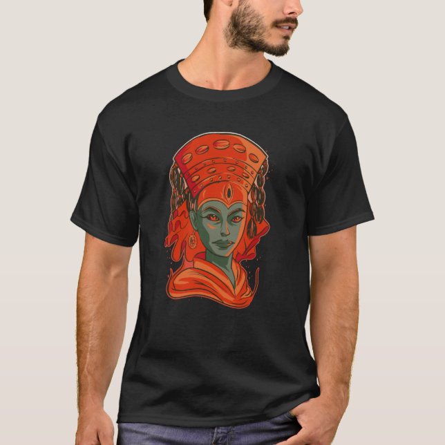 Nepalesisch Nepali Godess Kumari Bust Statue Nepal T-Shirt (Vorderseite)