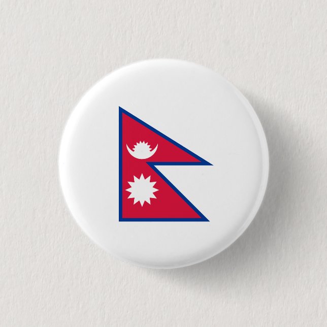 Nepalesische Flagge, Flagge Nepals Button (Vorderseite)