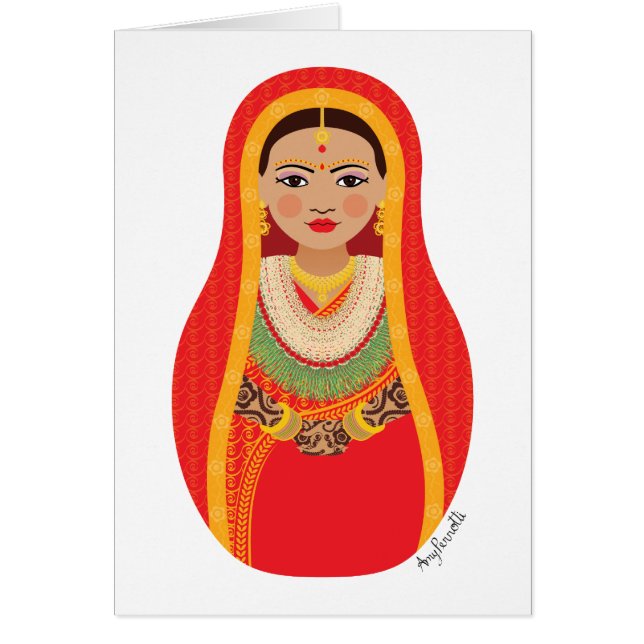 Nepali Bride Matryoshka Card (Vorne)