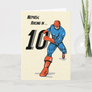 Nephew 10. Geburtstag Superheld Karte