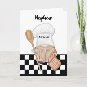 Nephew Birthday Whimsical Gnome Koch Cooking Karte