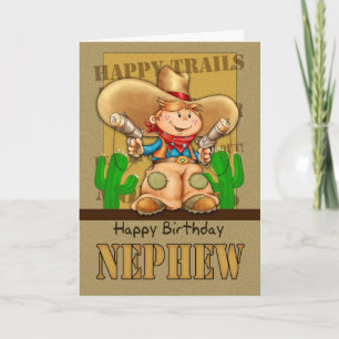 Nephew Cowboy Birthday Card - Rootin' Tootin' Birt Karte