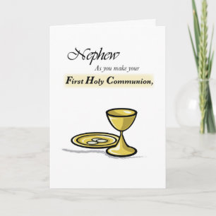 Nephew First Communion Gold Chalice, gepaten Karte
