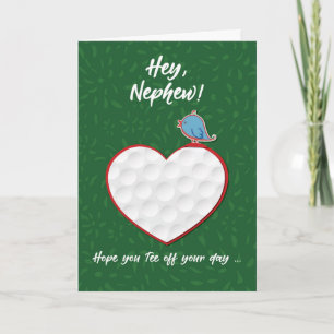 Nephew Golf Sports Heart Valentine Preteen & Teen Karte