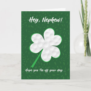 Nephew Golf Sports St. Patrick's Day Kleeblatt Karte