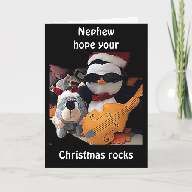NEPHEW-H0PE Y0UR CHRITMAS "R0CKS" FEIERTAGSKARTE (Vorderseite)