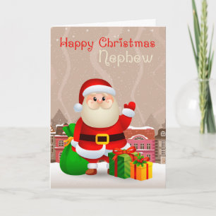 Nephew Santa mit Sack und Geschenken, Grußkarte Feiertagskarte