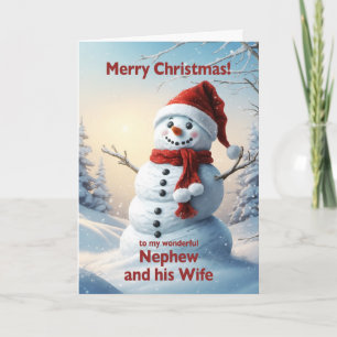 Nephew und seine Ehefrau Weihnachts-Schneemann Feiertagskarte