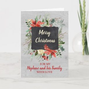 Nephew und seine Familie frohe Weihnachtskarte Feiertagskarte
