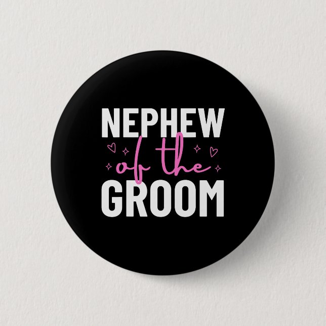 Nephew von der Groom-Hochzeitsfamilie des Party Button (Vorderseite)