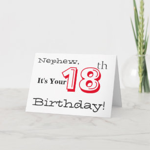 Nephews 18. Geburtstag grüßt in Rot und Schwarz. Karte