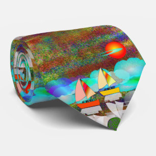 Nephrologe Einzigartiges Künstlerisches Segelboot Krawatte