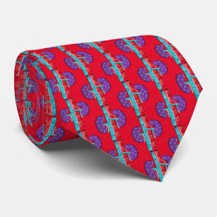 Nephrologe Künstlerisch lll Kidney Design Red #5 Krawatte