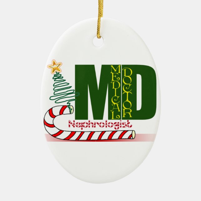 Nephrologe MERRY CHRISTMAS DOCTOR Keramik Ornament (Vorne)