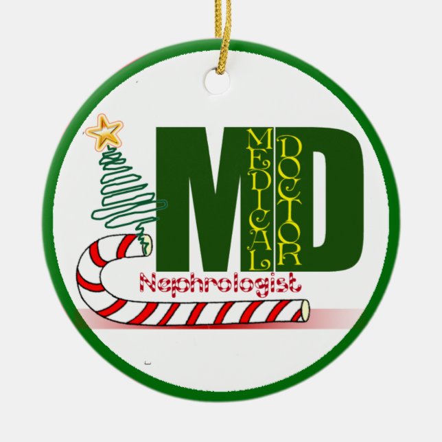 Nephrologe MERRY CHRISTMAS DOCTOR Keramikornament (Vorne)