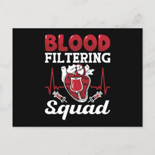 Nephrologie Dialysis Nurse Bloßfiltering Squad Postkarte