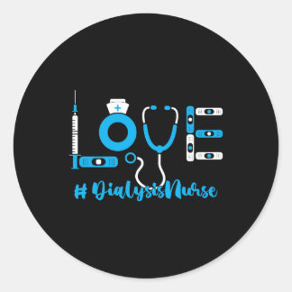 Nephrologie Dialysis Nurse Liebe Stethoscope Nurse Runder Aufkleber