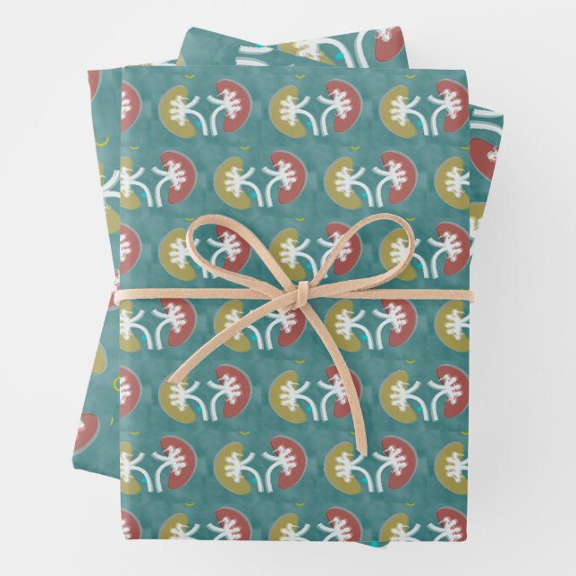 Nephrologie Künstlerisches Nierendesign Geschenkpapier Set (Beispiel)
