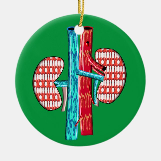 Nephrologie Künstlerisches Nierendesign Keramik Ornament (Vorne)