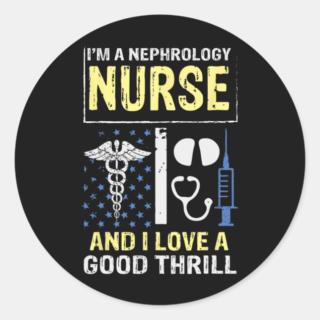 Nephrologie Nurse Gute Dialyse Nu Runder Aufkleber (Vorderseite)