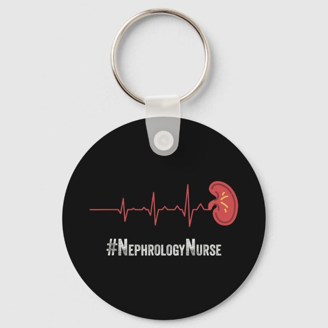Nephrologie Nurse Heartbeat Dialyse Pflege RN Thi Schlüsselanhänger (Vorderseite)
