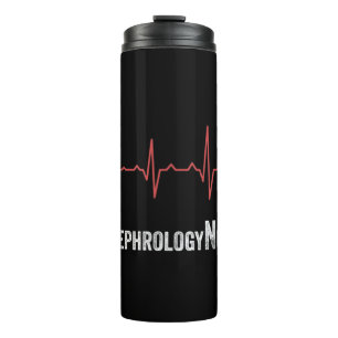 Nephrologie Nurse Heartbeat Dialyse Pflege RN Thi Thermosbecher