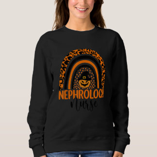 Nephrologie Nurse Leopard Rainbow Halloween Pumpki Sweatshirt