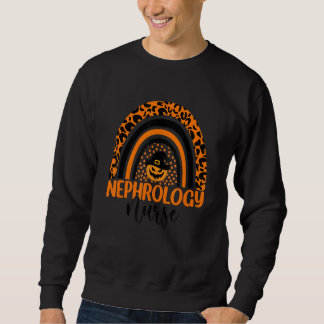 Nephrologie Nurse Leopard Rainbow Halloween Pumpki Sweatshirt