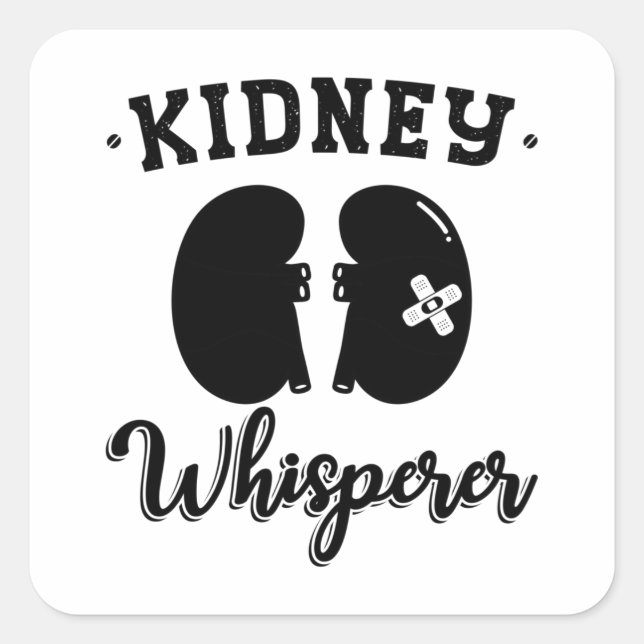 Nephrologie Tech Kidney Whisperer Dialysis Nurse Quadratischer Aufkleber (Vorderseite)