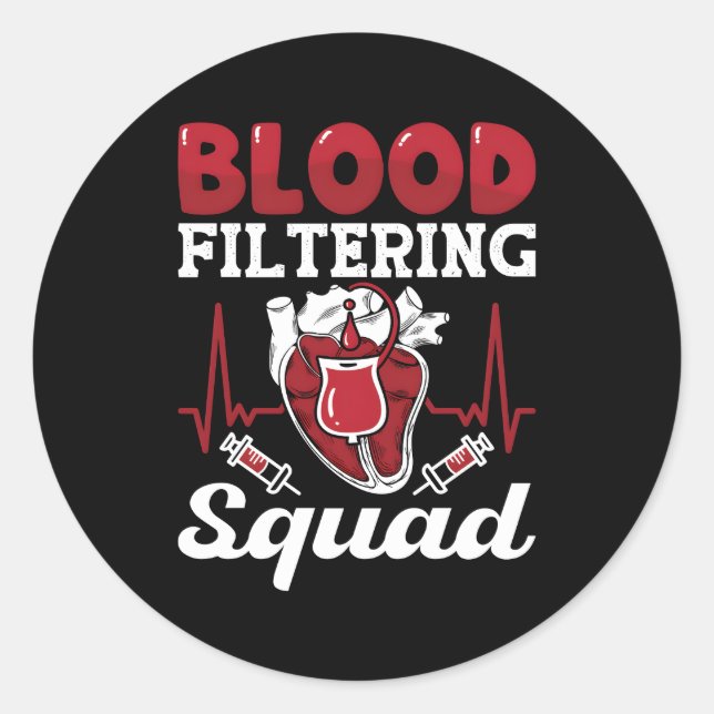 Nephrologie-Techniker Dialyse Runder Aufkleber (Vorderseite)