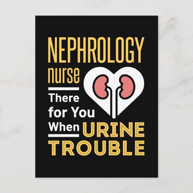 Nephrologie versorgt Sie dort bei Harnproblemen Postkarte (Vorderseite)
