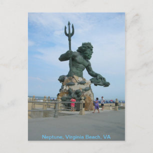 Neptun am Strand von Virginia Postkarte