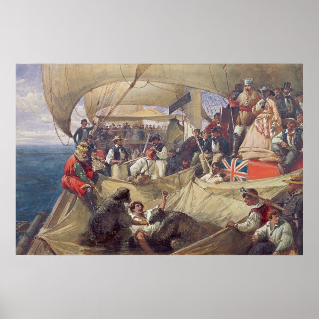 Neptun an Bord der "Newcastle"-Kreuzung Poster (Vorne)