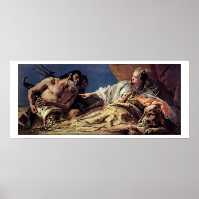 Neptun bietet Geschenke für Venedig an (Deckenfres Poster (Vorne)