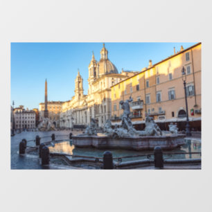 Neptun-Brunnen auf der Piazza Navona - Rom Fensteraufkleber