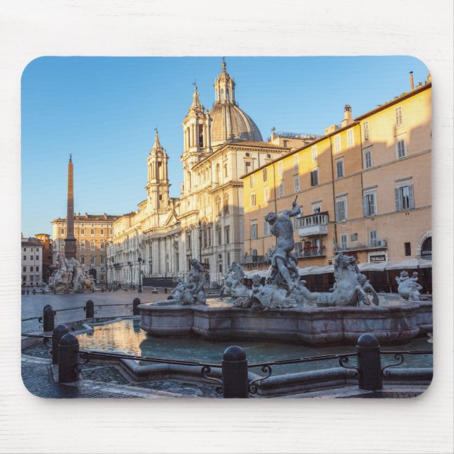 Neptun-Brunnen auf der Piazza Navona - Rom Mousepad (Vorne)